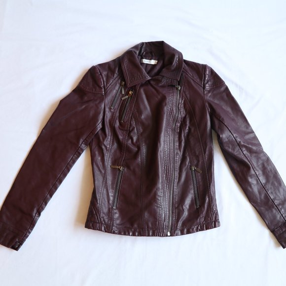 Burgundy Moto Jacket - Picture 1 of 6